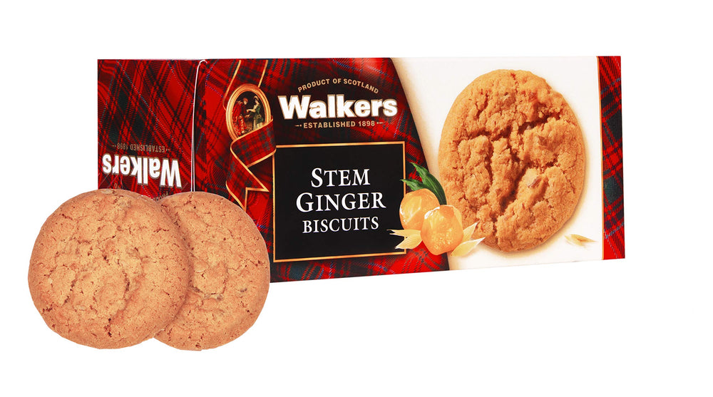 Walkers Stem Ginger Cookies ginger-pieces-visible emphasize real stem ginger in every bite.