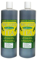 Walker's Tea liquid concentrate bottle for caffeine-free beverage prep.