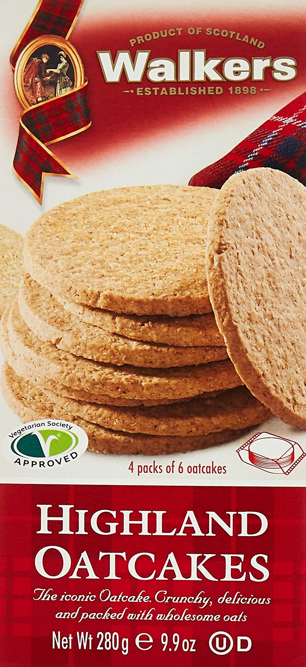Walkers Highland oat crackers pack, ideal for cheese or toppings.
