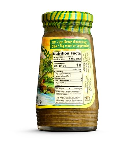 Walkerswood Green Seasoning bottle back with ingredient list
