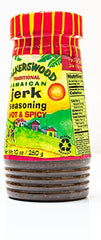 Walkerswood Jerk Seasoning being poured over chicken for grilling