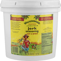 Walkerswood Traditional Jerk Seasoning bottle demonstrates bold Jamaican flavor for grilling.