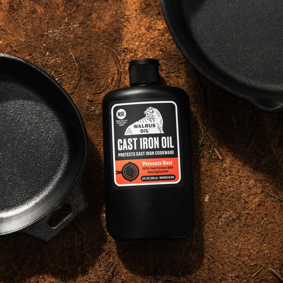 Walrus Oil open bottle suggests convenient storage and easy access.