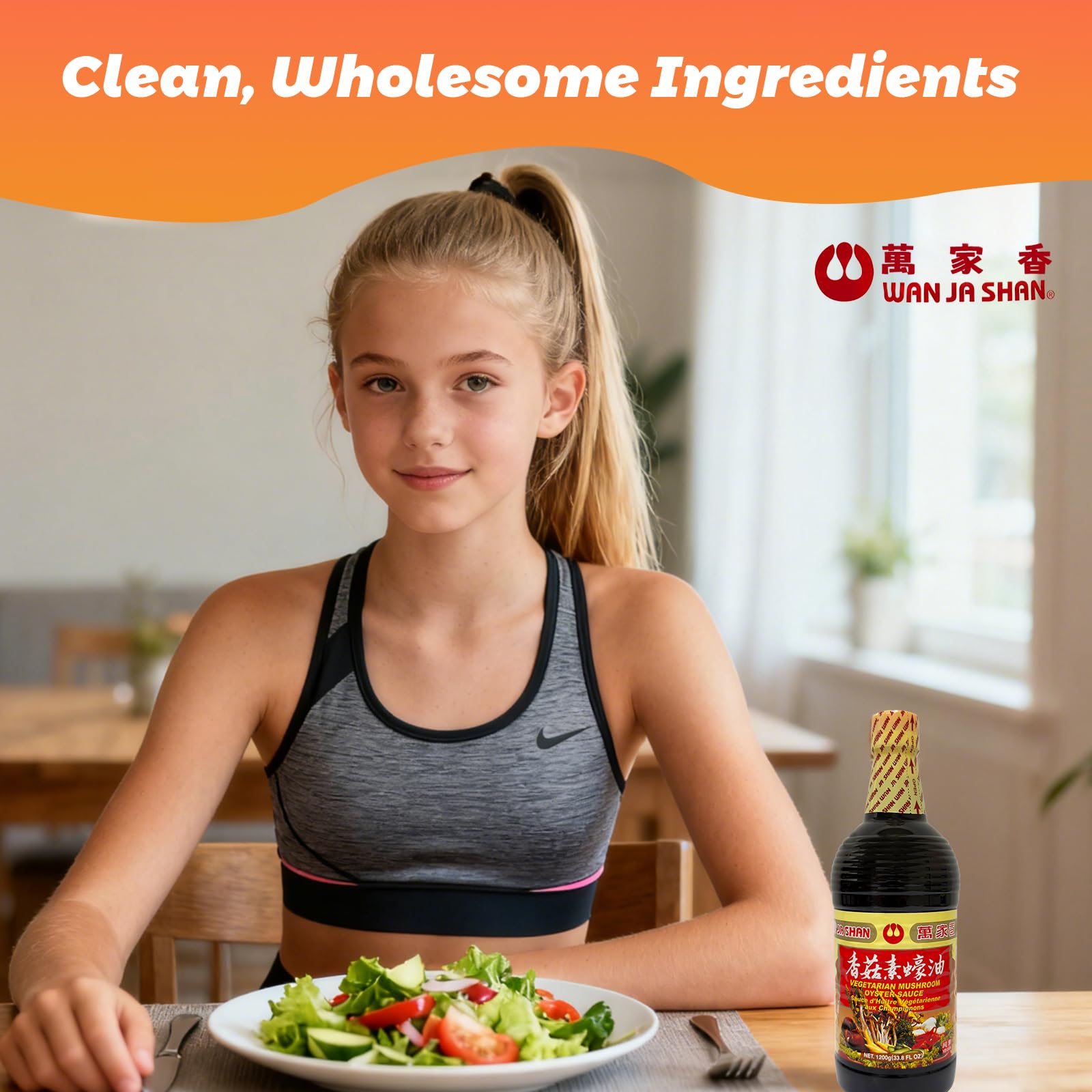 Wan Ja Shan 33.8 oz bottle ready for family meals.