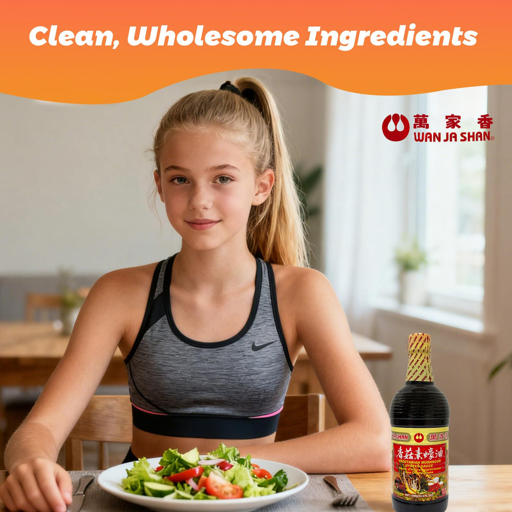 Wan Ja Shan 33.8 oz bottle ready for family meals.