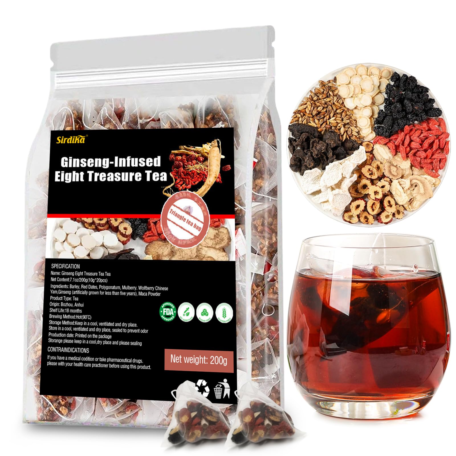 Wanciment Ginseng Eight Treasure Tea pack for a soothing wellness ritual