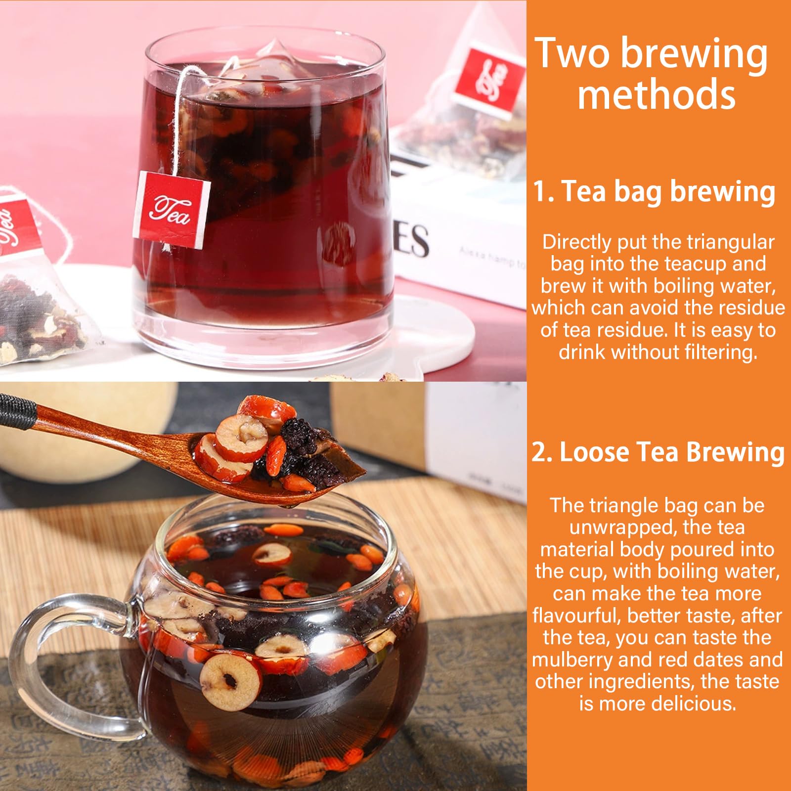One Wanciment tea bag ready for infusion and everyday use