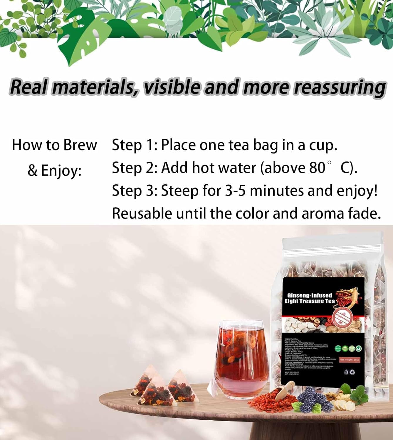 Wanciment tea in box presentation, perfect for gifting or daily use