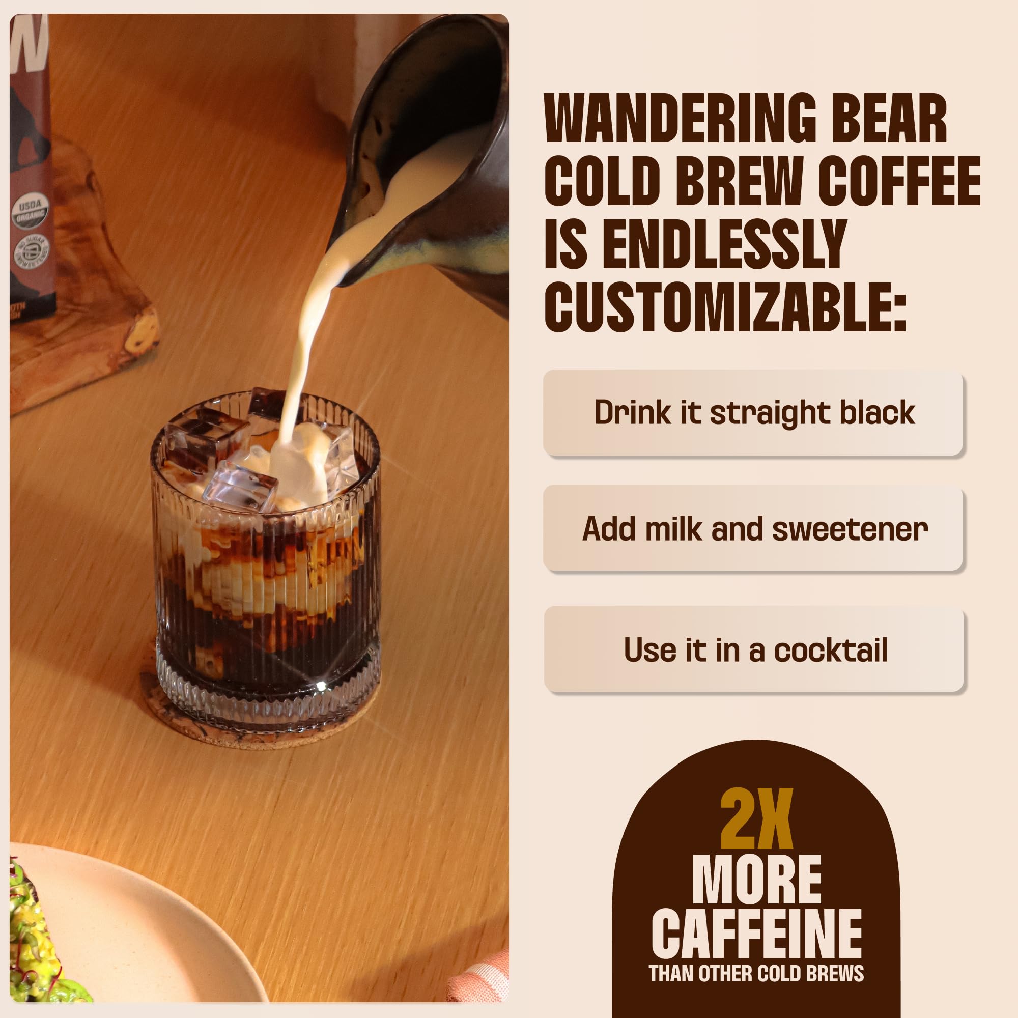 Wandering Bear Cold Brew Box front emphasizing shelf-stable packaging
