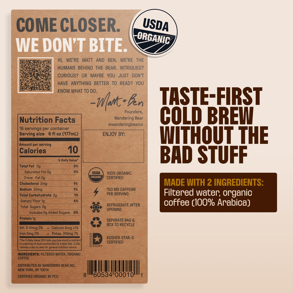 Wandering Bear organic Arabica beans close-up highlighting quality and organic sourcing.