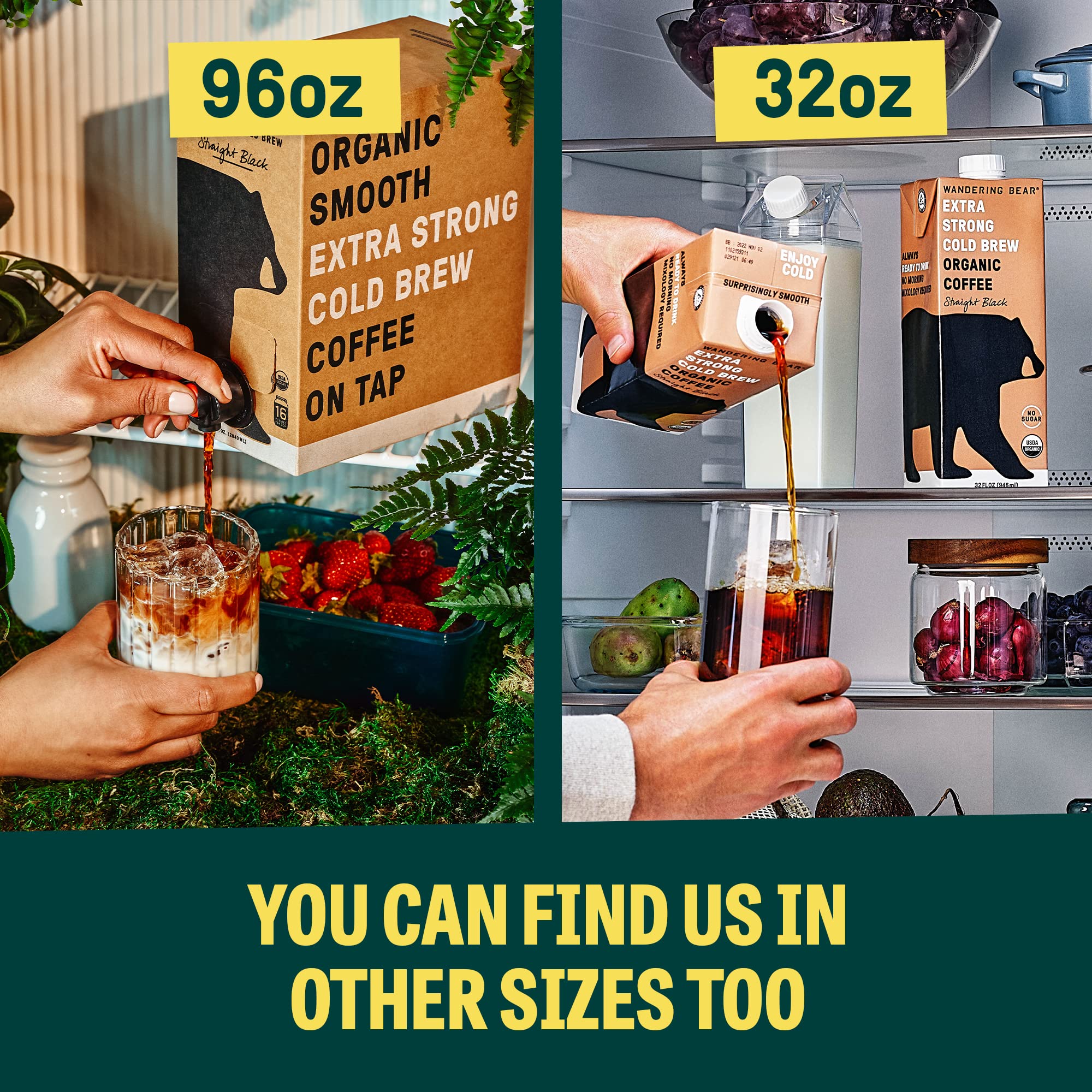 Wandering Bear Straight Black Cold Brew fresh-glass captures aroma and smooth finish.