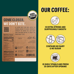 Wandering Bear Straight Black Cold Brew on Tap glass highlights smooth notes for iced coffee