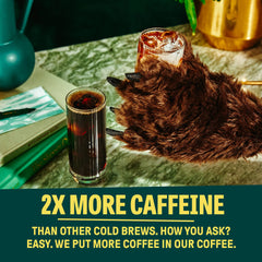 Wandering Bear Straight Black Cold Brew opening shot suggests quick pour at home or office.