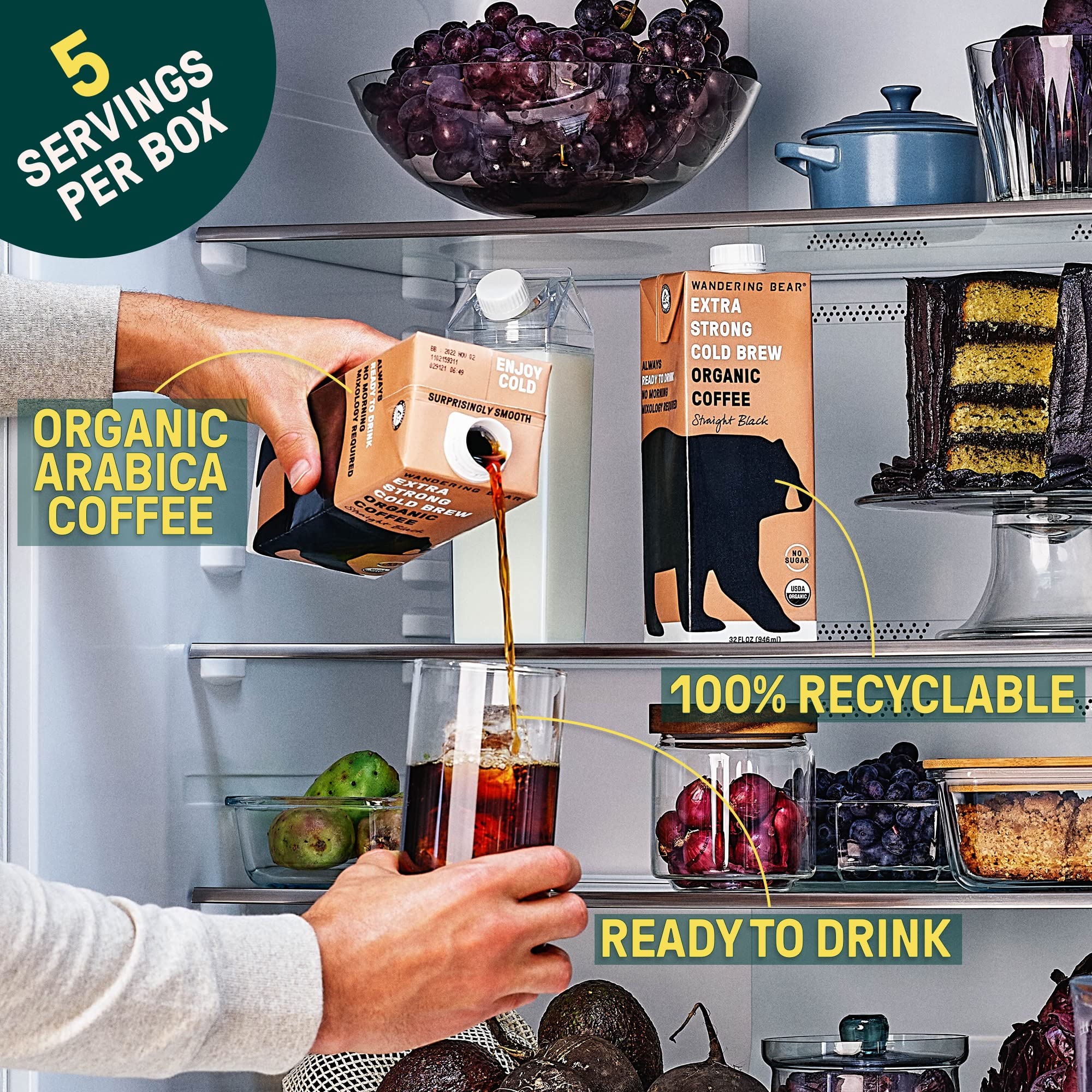 Wandering Bear freshness seal communicates airtight packaging preserves flavor.