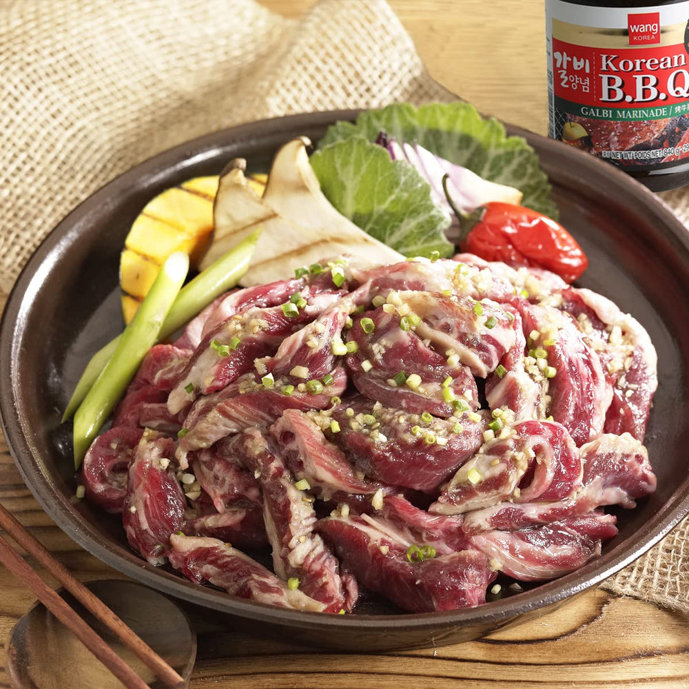 Wang Galbi Marinade bottle showing no MSG added.