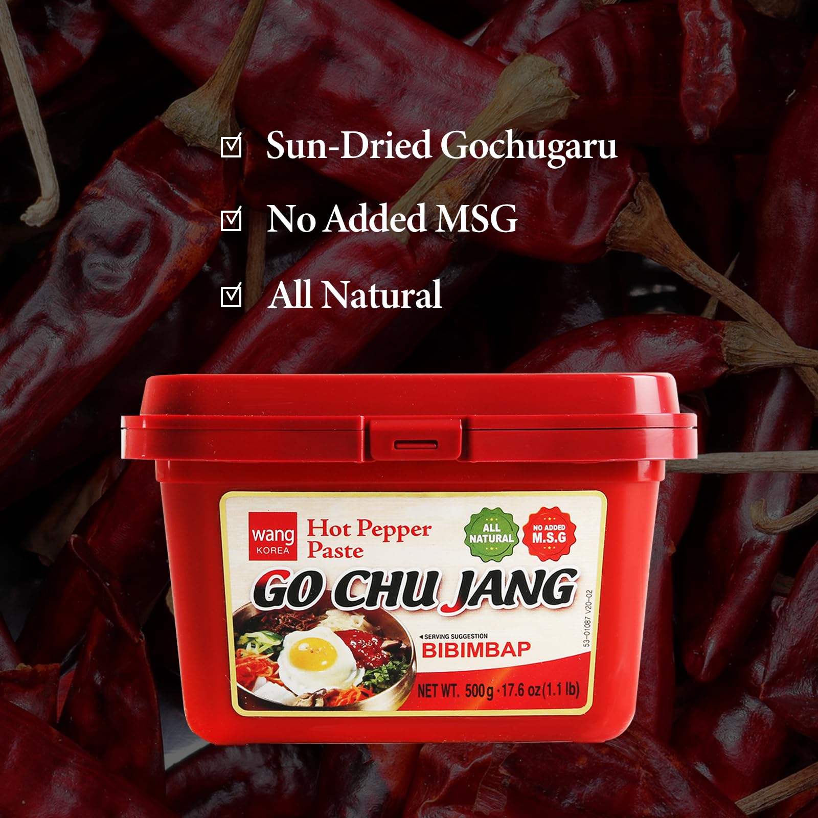 Wang gochujang plated with bibimbap to illustrate traditional use.