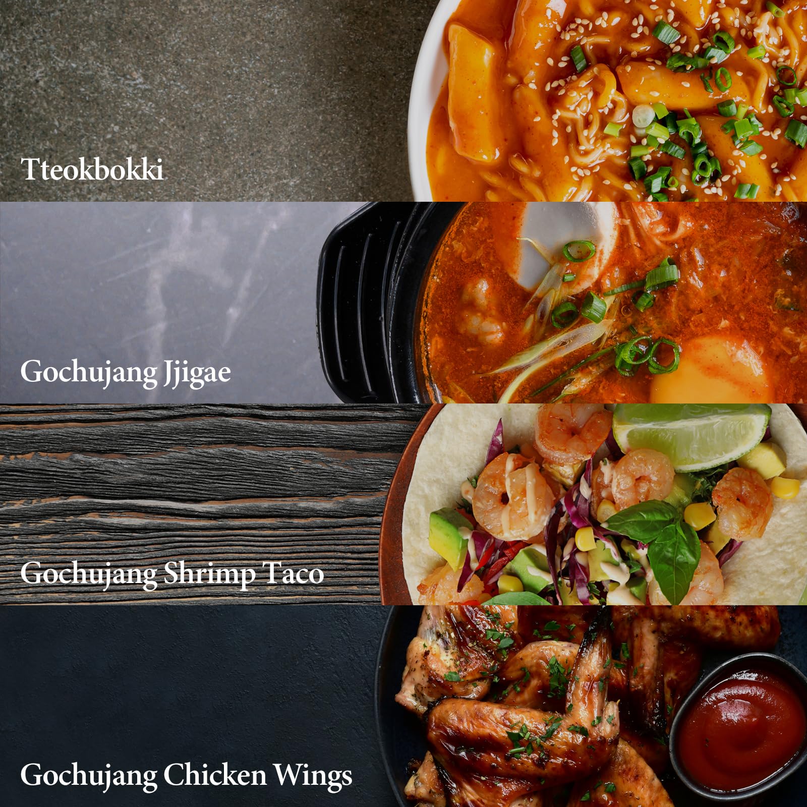 Wang gochujang label close-up highlighting no MSG.