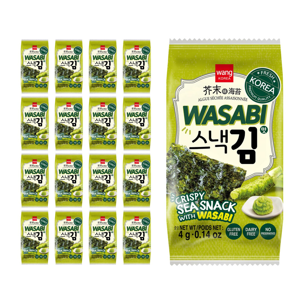Wang Wasabi seaweed snacks — crispy sheets perfect for on-the-go keto snacking.