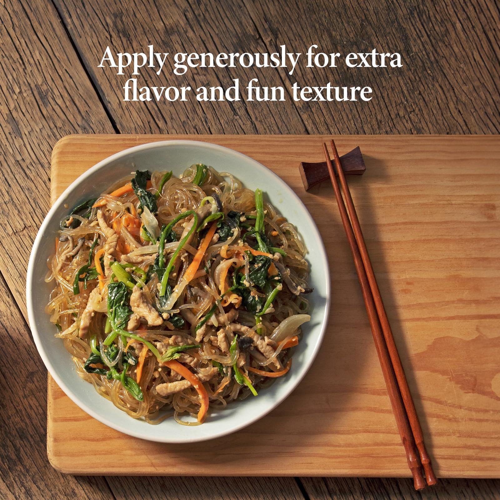 Wang Premium Roasted Sesame Seeds over rice or noodles to boost aroma