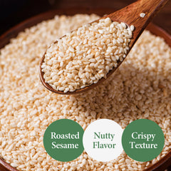 Wang Premium Roasted Sesame Seeds sprinkled on sushi for enhanced flavor