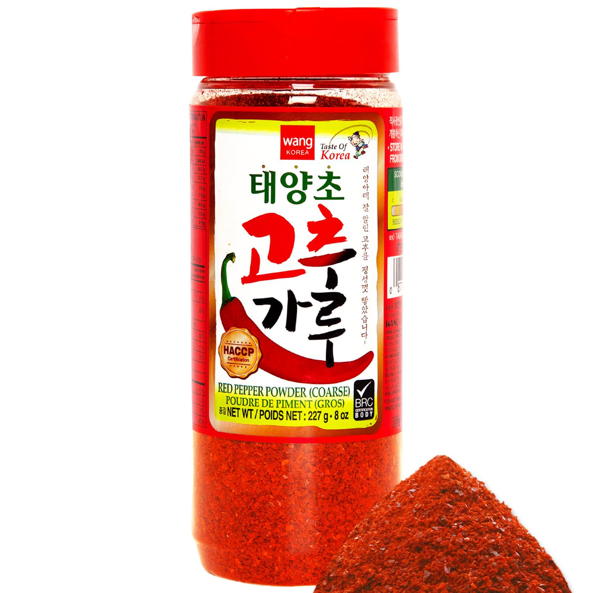Wang Sun-Dried Coarse Gochugaru bottle on kitchen counter adds authentic heat