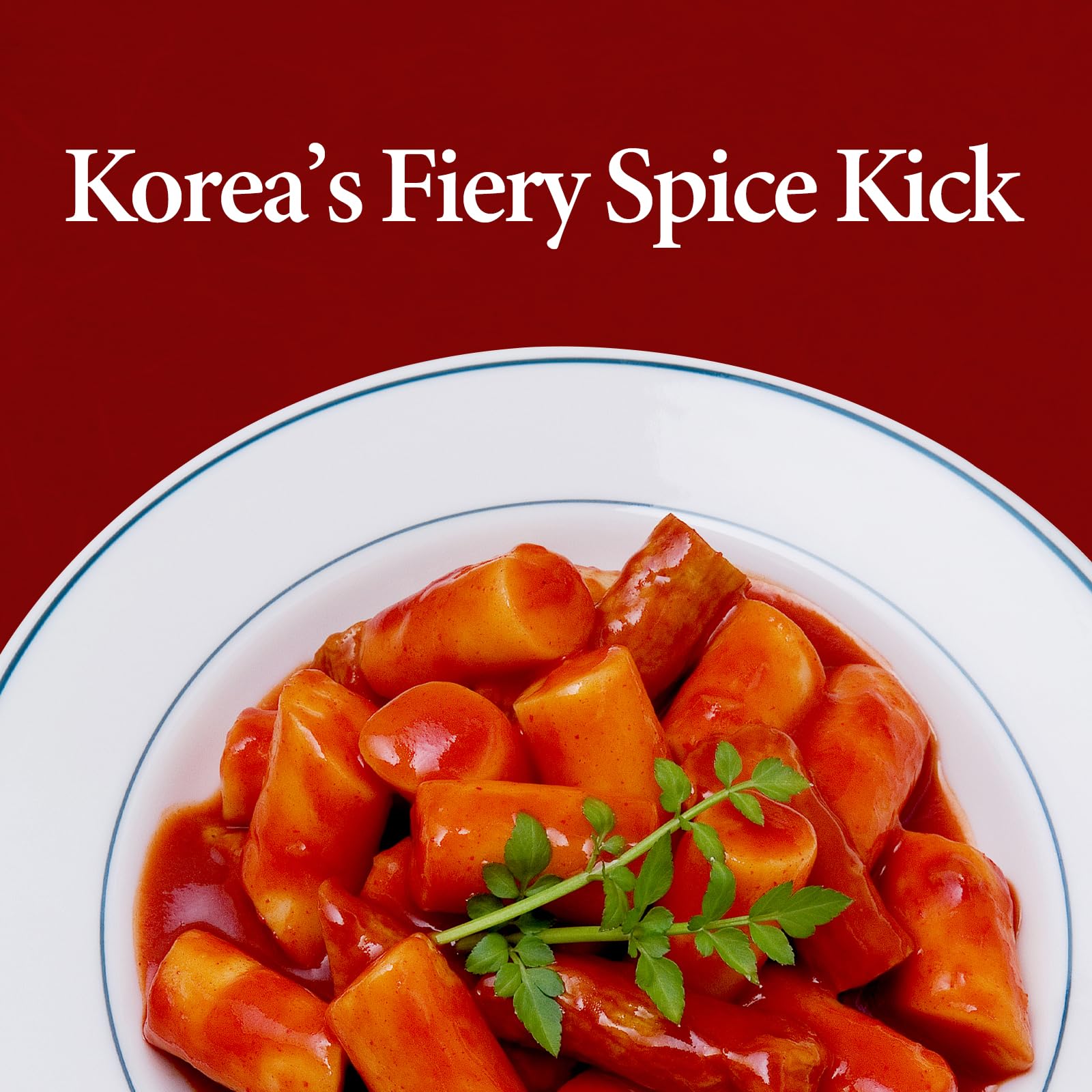 Wang sun-dried gochugaru tteokbokki shot shows bold color and spice.