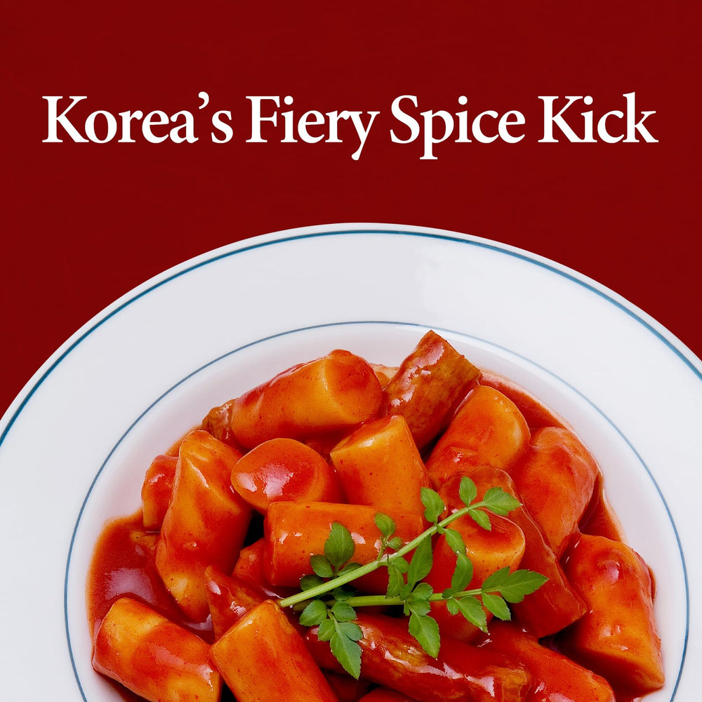 Wang sun-dried gochugaru tteokbokki shot shows bold color and spice.