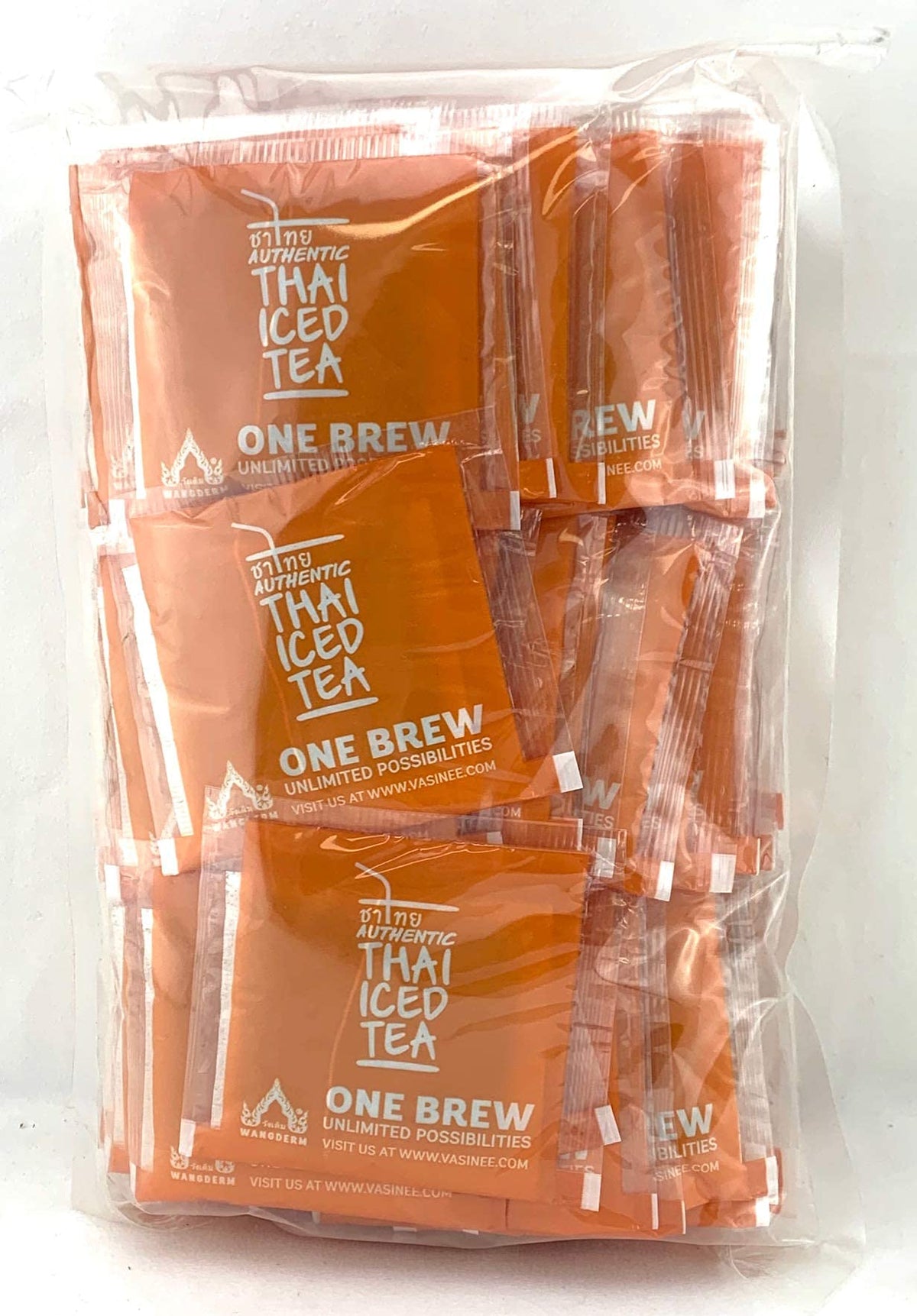 Wangderm Authentic Thai Iced Tea box - ready-to-brew black tea for refreshing beverages at home.