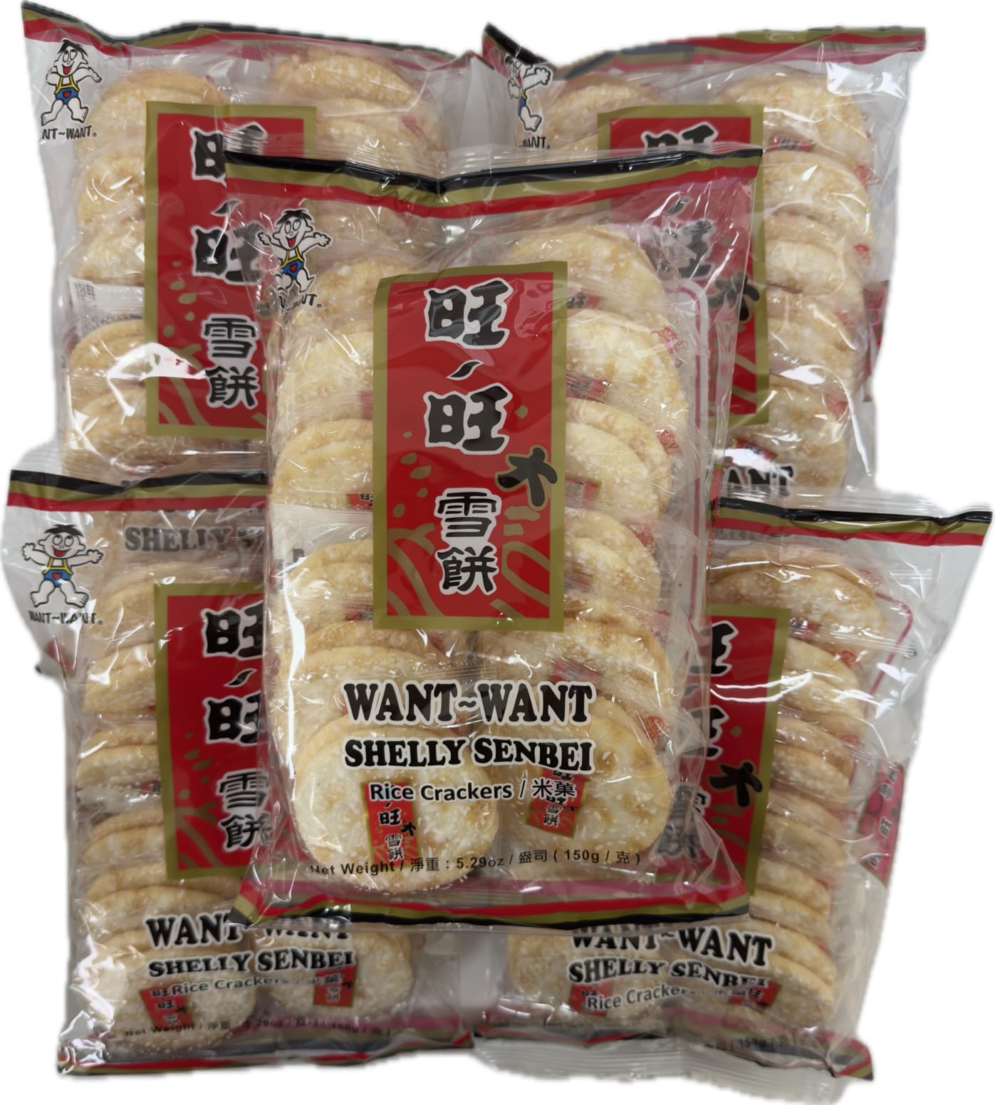 Want Want Big Shelly Shenbei sugar glazed rice crackers ready-to-snack with crunch
