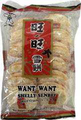 Want Want Shelly Shenbei senbei bite sized crackers with crisp texture for casual snacking