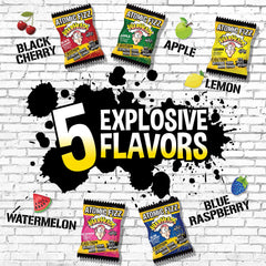 Assorted Warheads Atomic Fizz flavors for tasting fun.