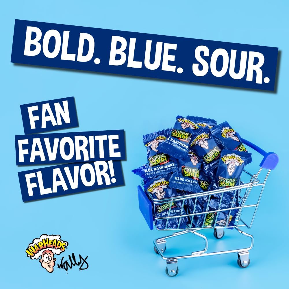 Warheads blue raspberry bulk 2lb bag ready for sharing at events