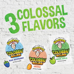 Warheads Colossal Sours green apple candy delivers intense sour-to-sweet transitions
