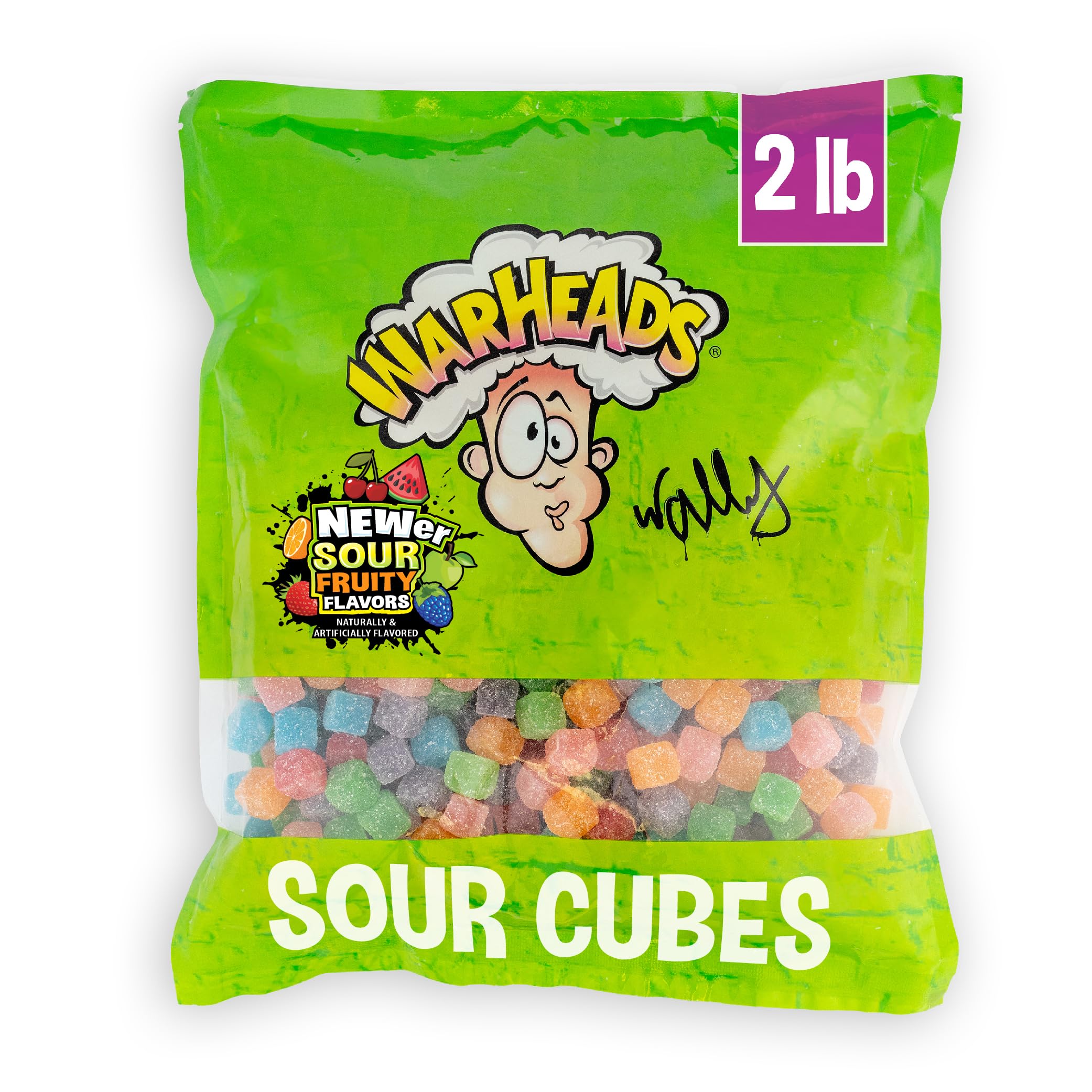 Warheads Cubes orange flavor close-up, tangy bite great for party snacking