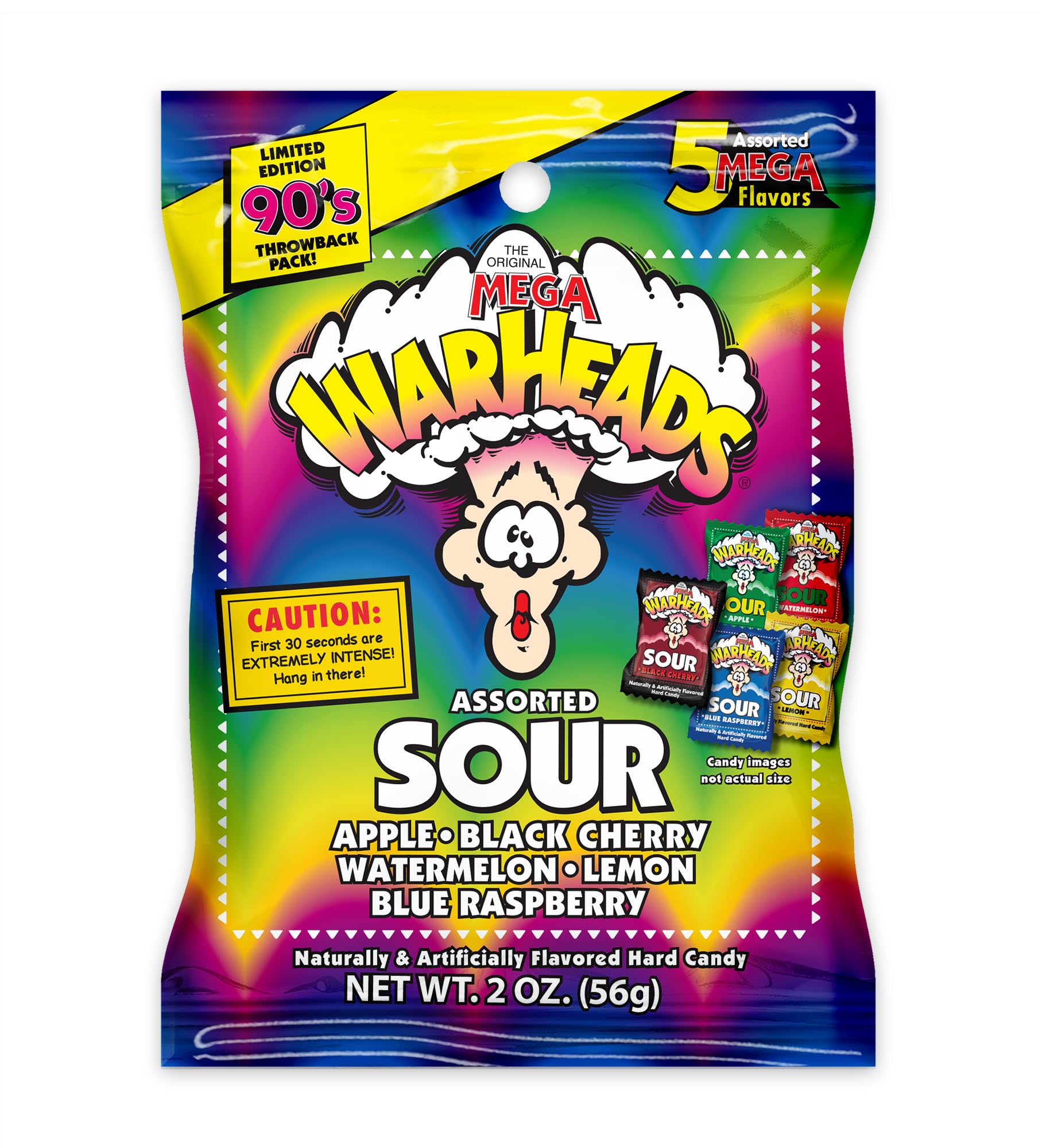 Warheads extreme sour hard candy Apple flavor with bold tang for on-the-go snacking