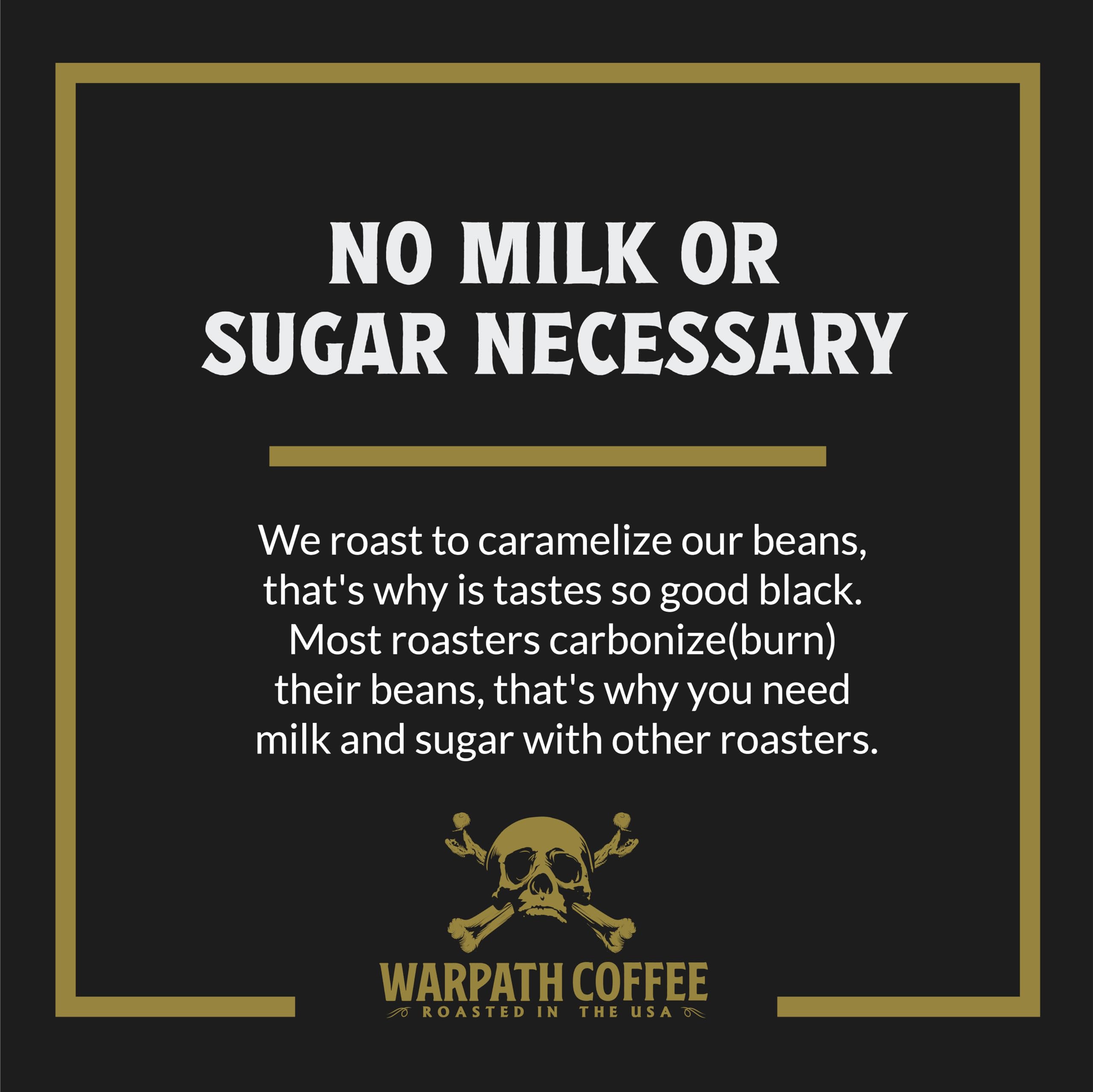 Warpath no acidity coffee close-up showing clean, smooth taste.