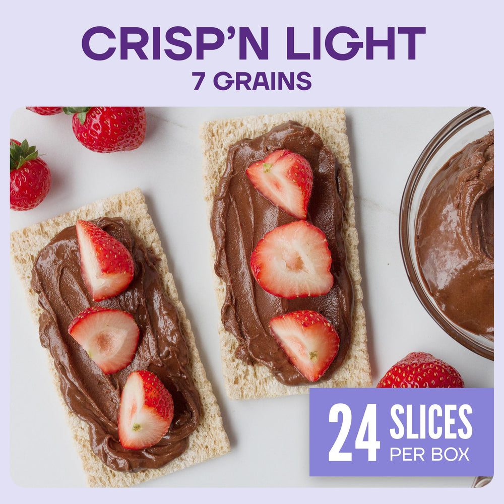 Wasa Crisp’n Light 7 Grains crispbread texture close-up shows airy crunch.