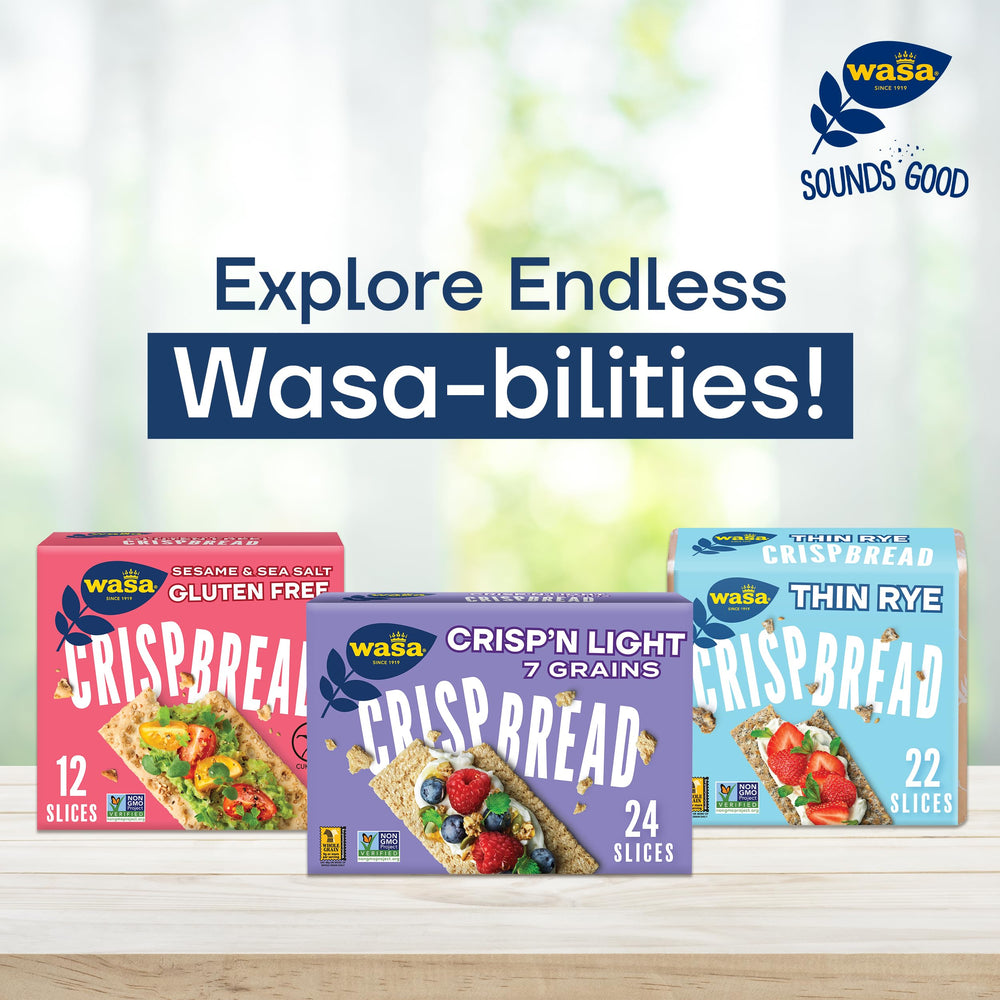 Wasa gluten free crispbread served with toppings for wholesome snacking.