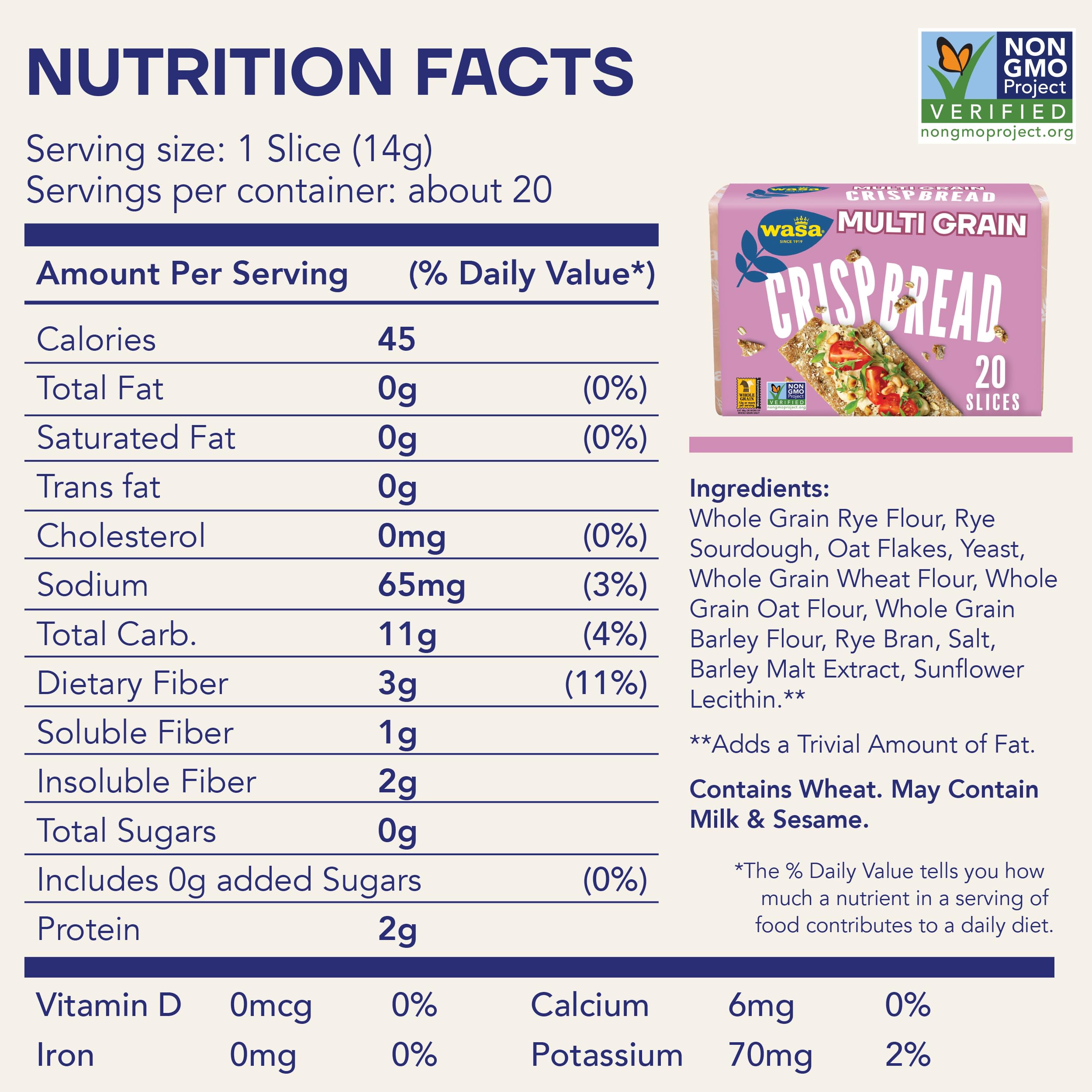 Wasa Crispbread slice on board, sturdy base for toppings.