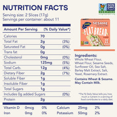 Wasa Sesame & Sea Salt Flatbread Thin with visible sesame seeds and rich flavor potential
