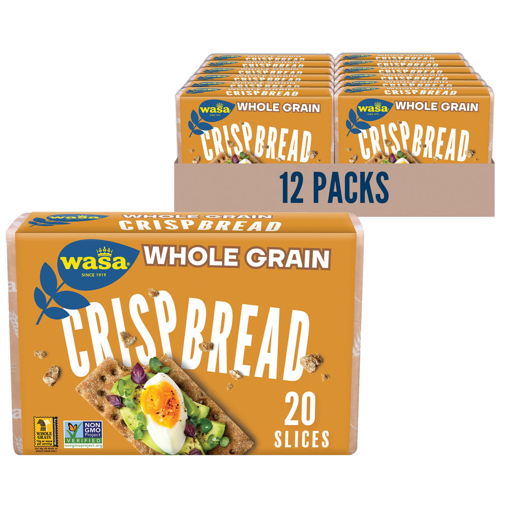 Wasa Whole Grain Crispbread pack-12 on display, ready for toppings