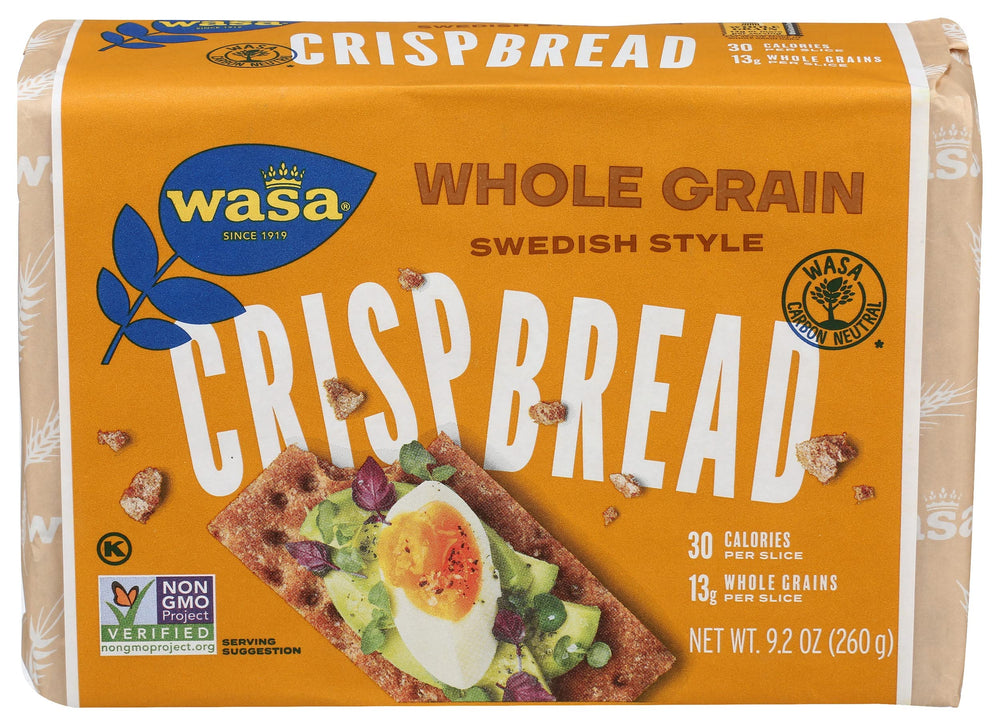 Wasa Wholegrain Crispbread pack shot, a wholesome base for toppings and quick, balanced snacking.