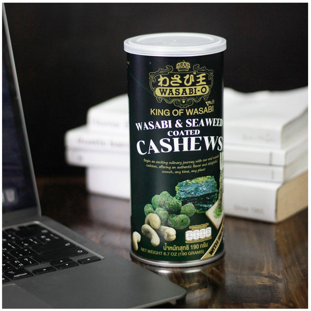 Gift-ready Wasabi-O Cashews basket for gourmet snacking occasions.