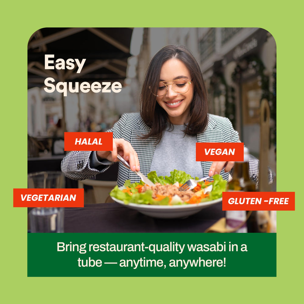 Wasabi-O gluten-free natural wasabi paste with no artificial colors.
