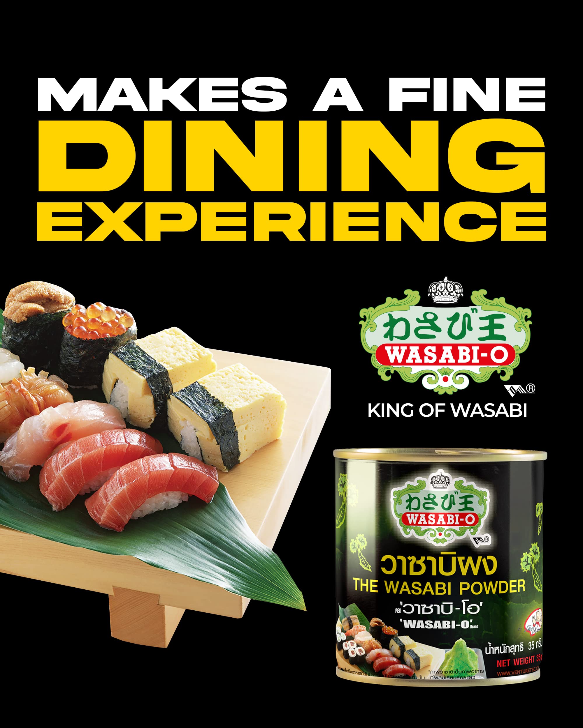 Wasabi-O sushi dipping plate ready for a fresh wasabi dip.