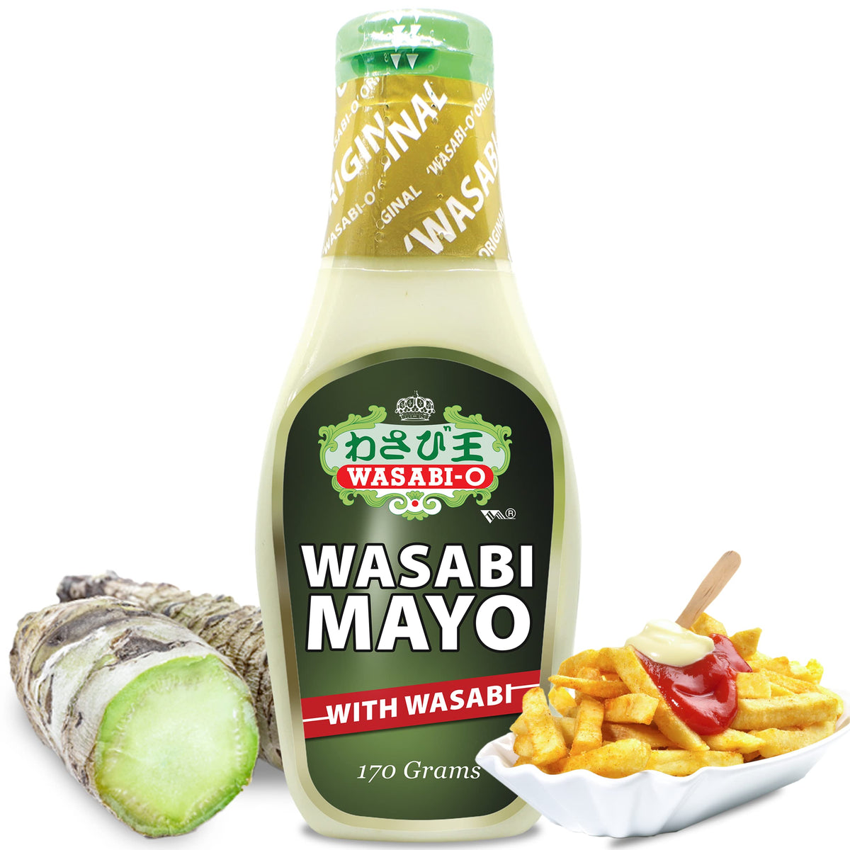 Wasabi-O Wasabi Mayo squeeze bottle boosts sushi night flavor.