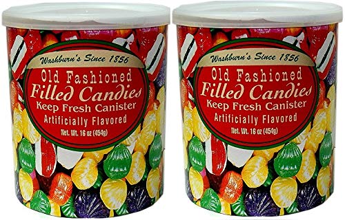 Washburn's Old Fashioned Filled Candies 16oz 2-pack package, ready to share.