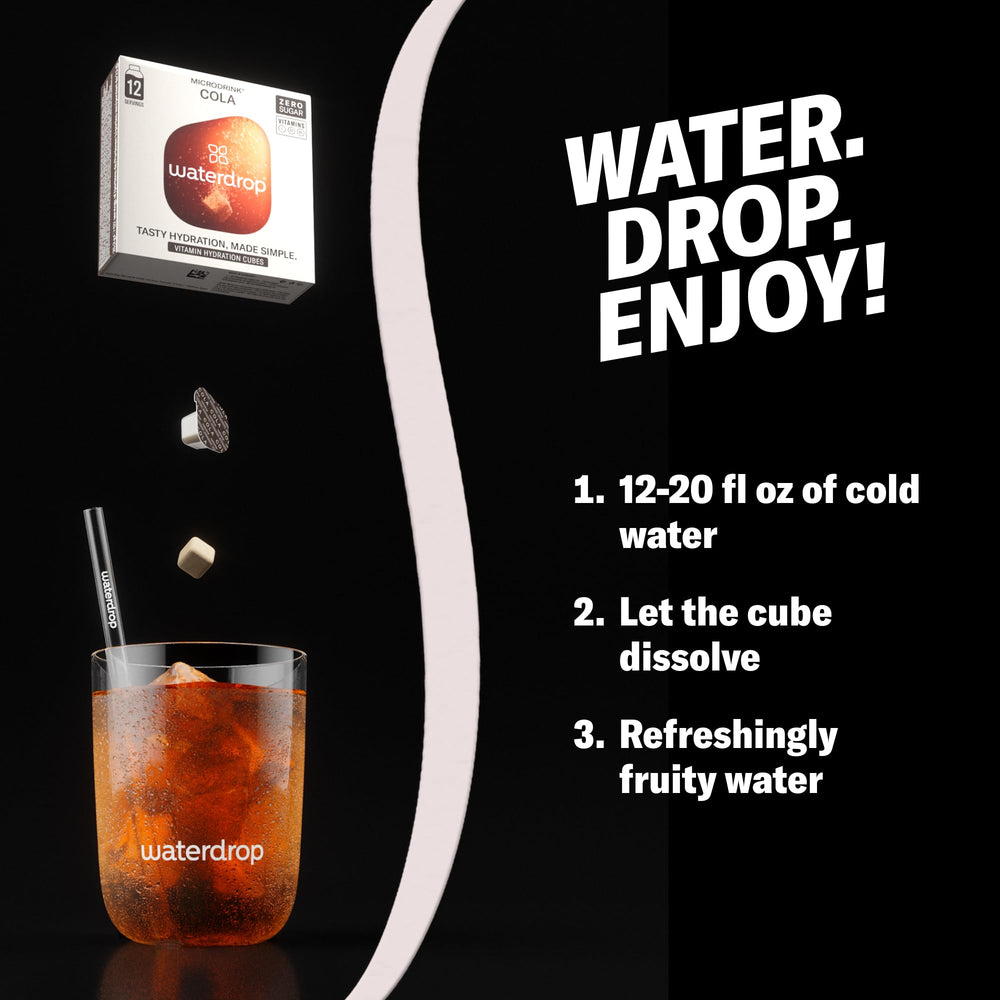 Flavor enhancer for still or sparkling water with zero sugar.