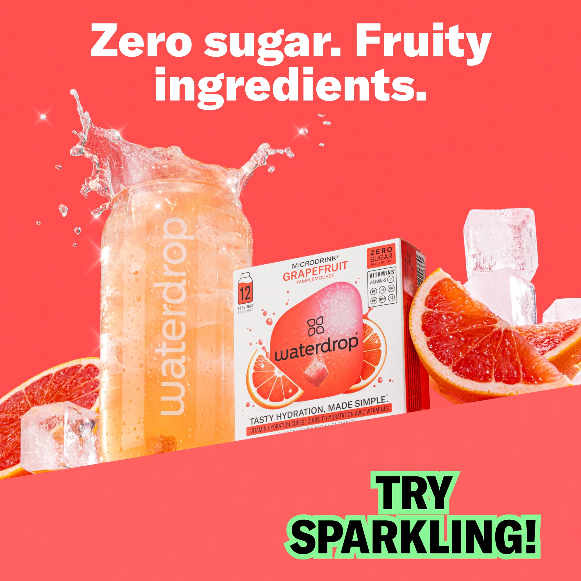 Waterdrop Hydration Cubes grapefruit flavor adds zest to sparkling water