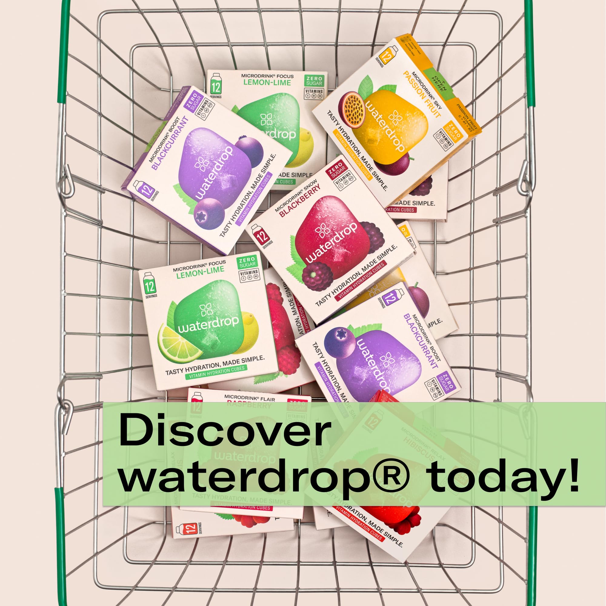 Waterdrop Iced Tea Peach cube for a fruity, cooled beverage.